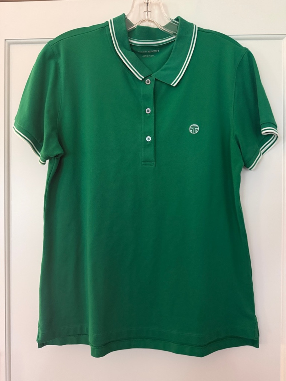 Tory Burch Green Polo with White Trim